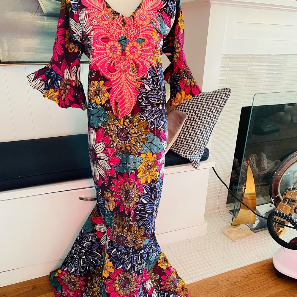 Vintage Floral Flared Dress